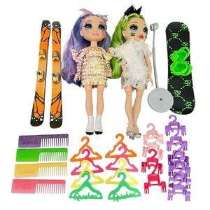 Rainbow High Violet Willow and Jade Hunter and Accessories Lot